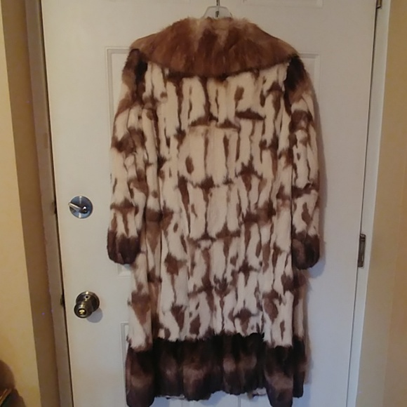 Brown and Cream Patterned Mink Coat